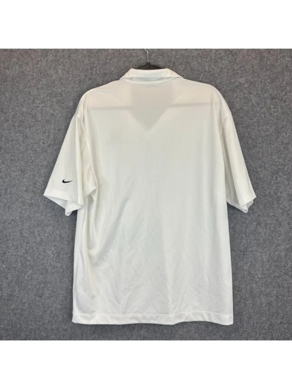 Nike John Deere Men's Size Large White Golf Dri-Fit Polo Golf Shirt Swoosh Logo
